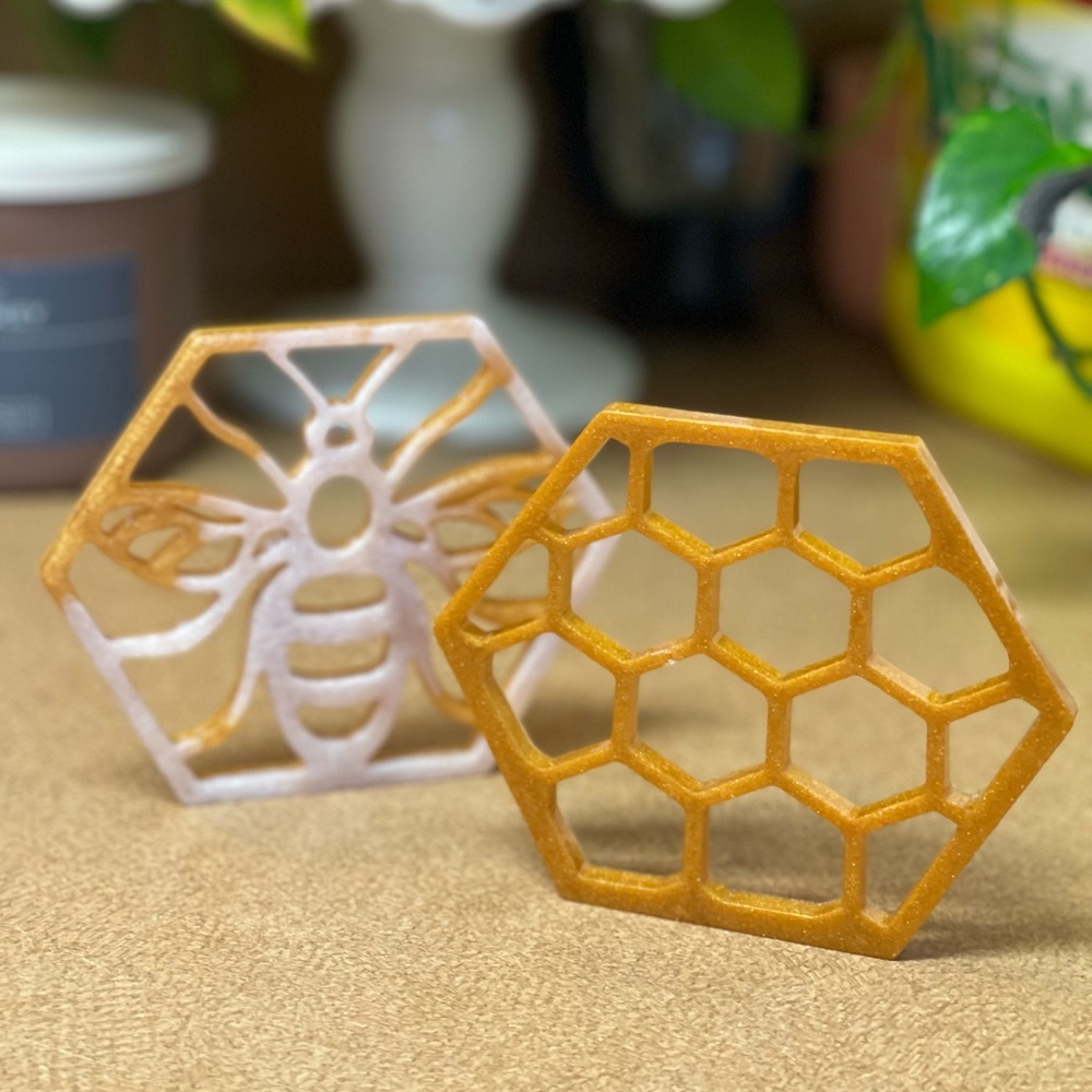 Bee and Honeycomb Coasters